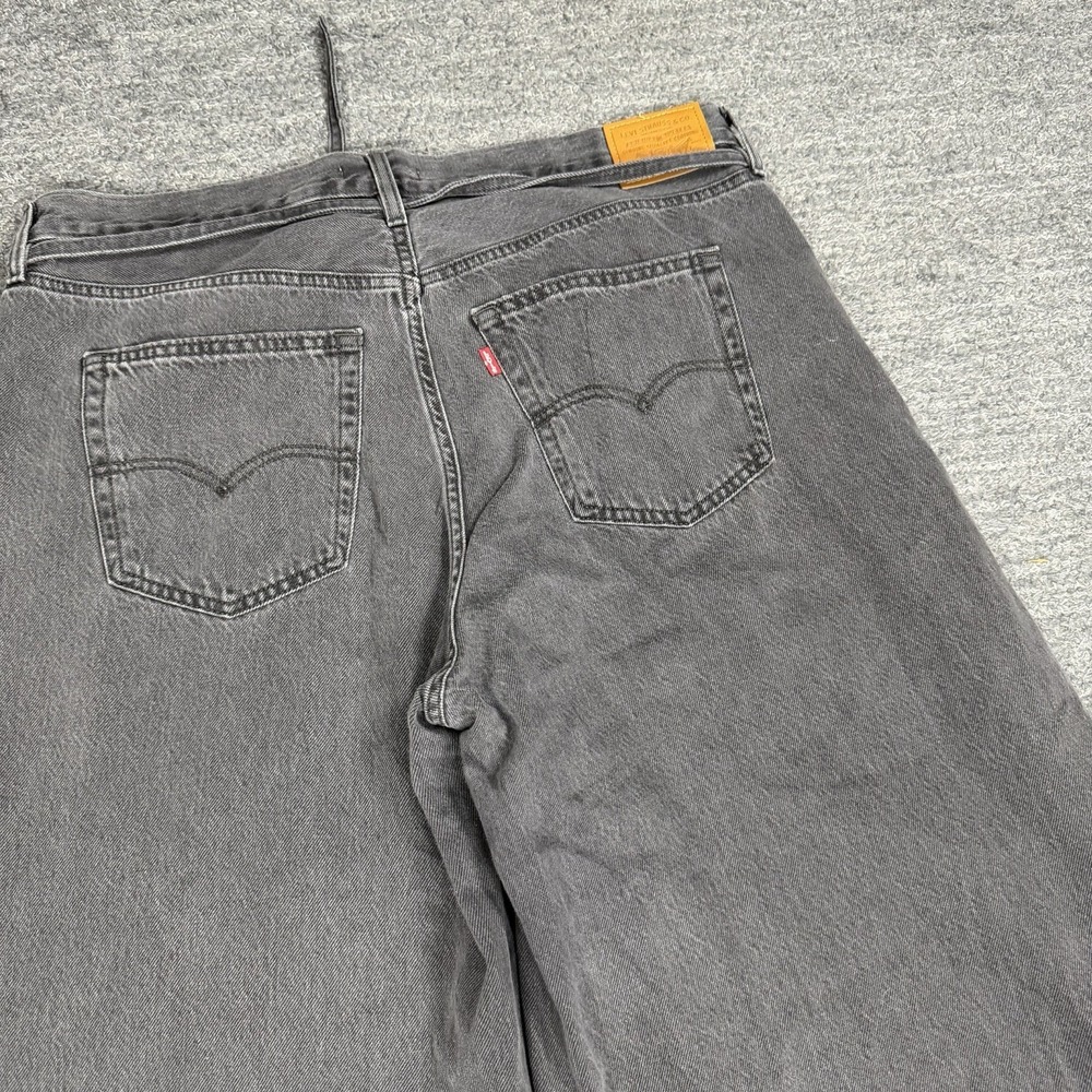 Levis Premium XL Superwide Jeans Women 33 Black Wide Leg Baggy Grunge Denim - Picture 7 of 11